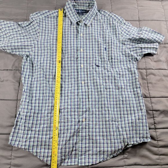 Ralph Lauren Mens XL Multicolor Plaid Button Shirt Casual Formal Short Sleeve - Picture 9 of 10